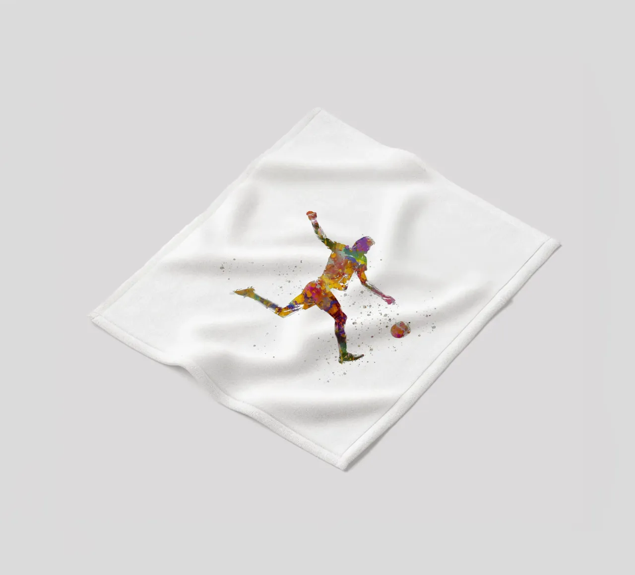Giocatore di calcio ad acquerello coperta in pile da ⚽ Sports Pulse