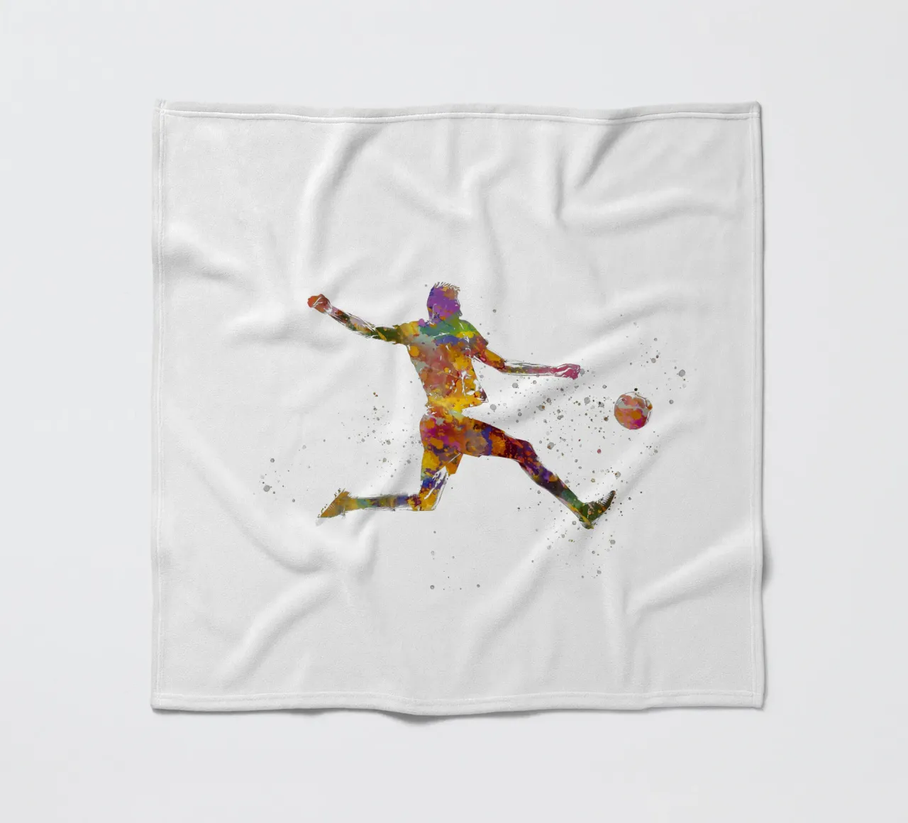 Giocatore di calcio ad acquerello coperta in pile da ⚽ Sports Pulse