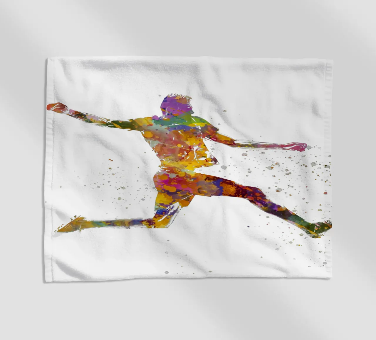 Giocatore di calcio ad acquerello telo mare da ⚽ Sports Pulse