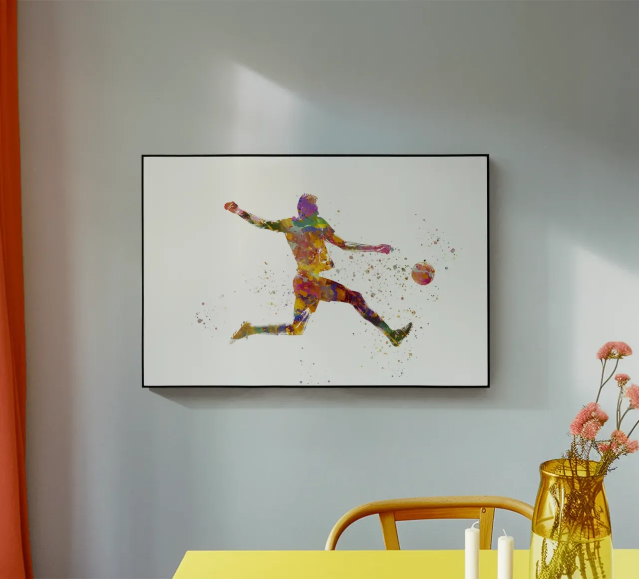 Giocatore di calcio ad acquerello plexiglass da ⚽ Sports Pulse