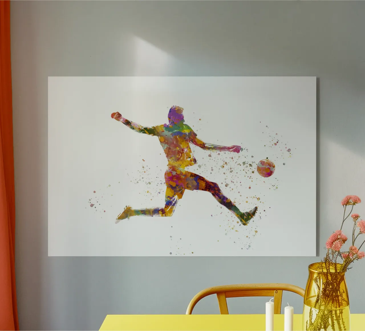 Giocatore di calcio ad acquerello plexiglass da ⚽ Sports Pulse
