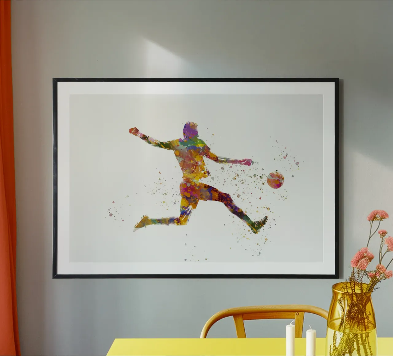 Giocatore di calcio ad acquerello carta hahnemühle da ⚽ Sports Pulse
