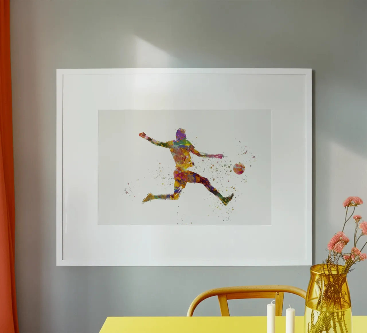 Giocatore di calcio ad acquerello carta hahnemühle da ⚽ Sports Pulse