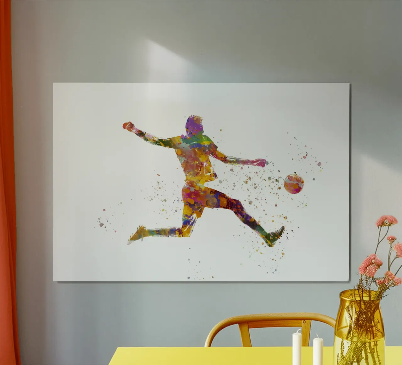 Giocatore di calcio ad acquerello carta hahnemühle da ⚽ Sports Pulse