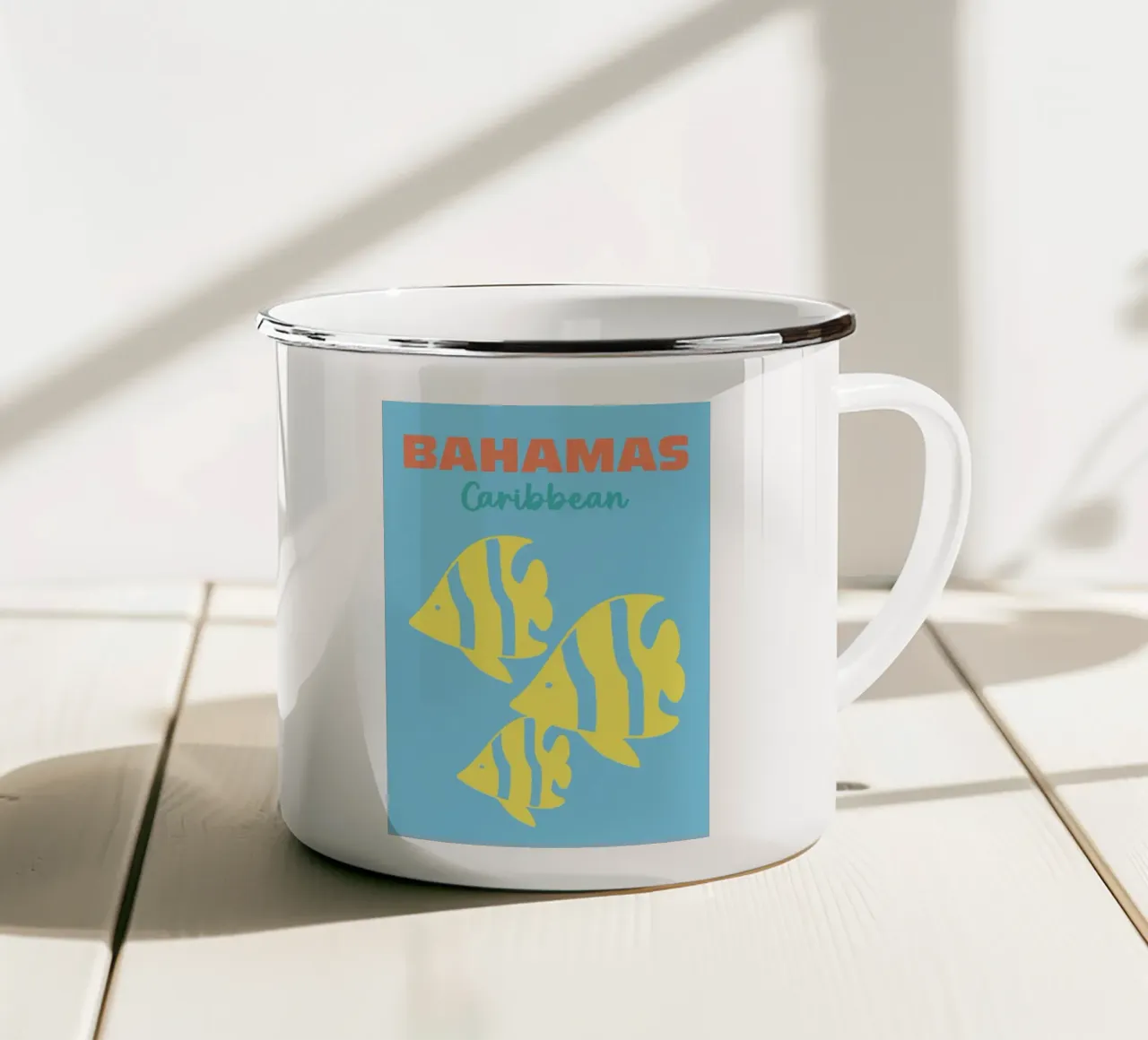 Bahamas, Caribico tazza in smalto da Art Fart