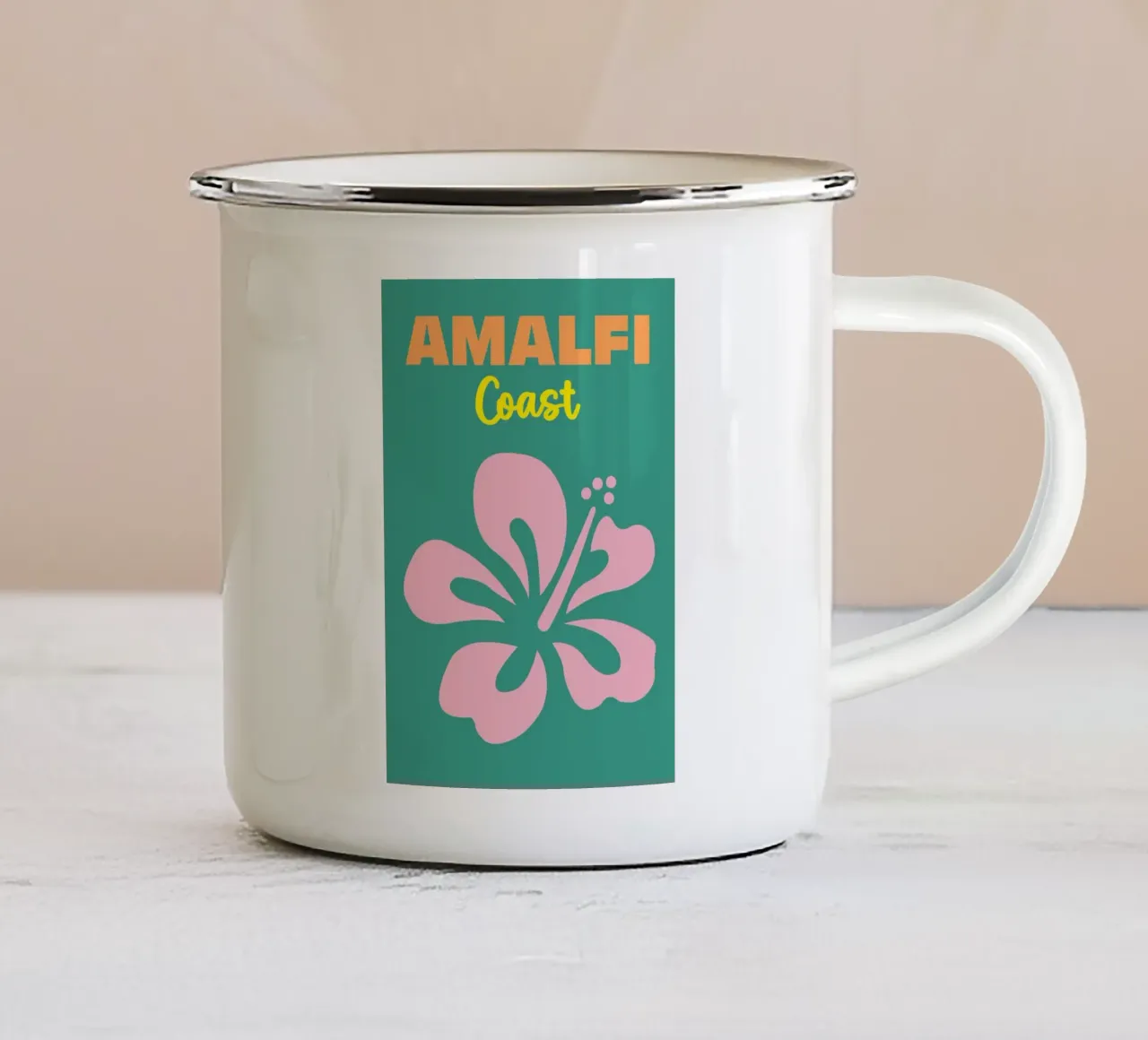 Costiera Amalfitana tazza in smalto da Art Fart
