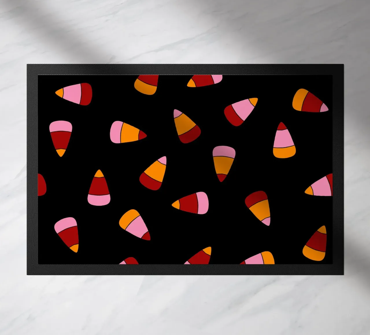 Retro candy corn pattern Halloween zerbino da TijanaArtStudio88