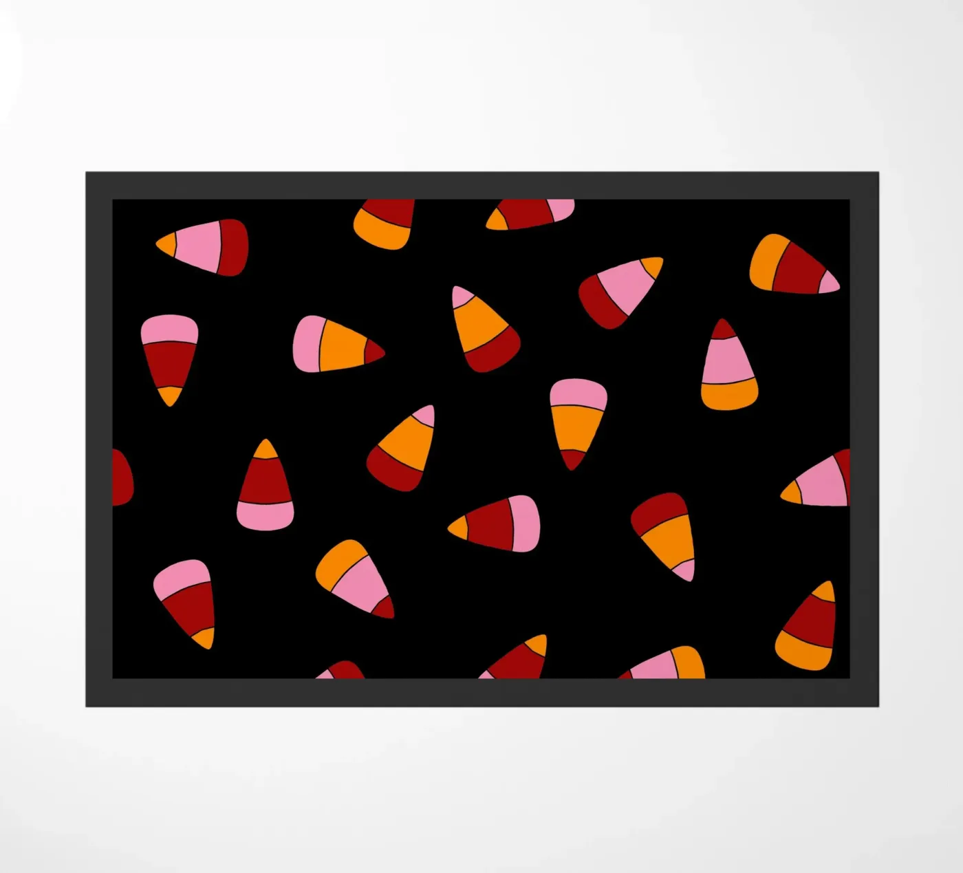 Retro candy corn pattern Halloween deurmat van TijanaArtStudio88