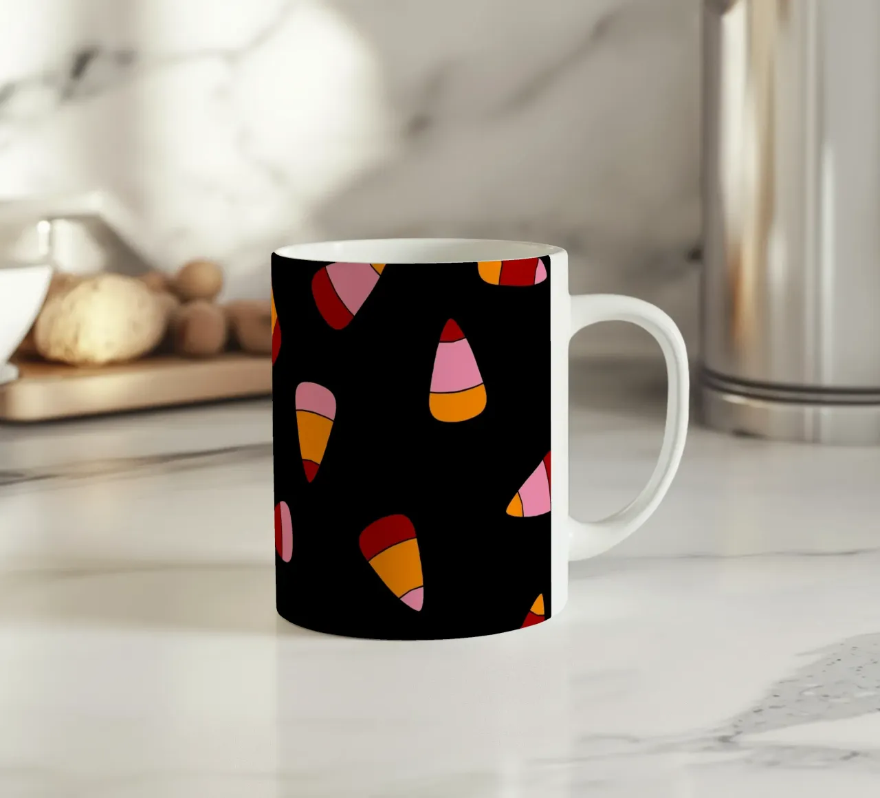 Retro candy corn pattern Halloween tazza in ceramica da TijanaArtStudio88