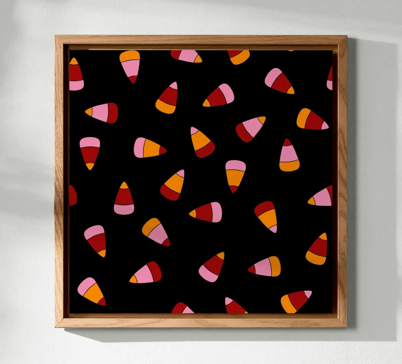 Retro candy corn pattern Halloween alluminio dibond da TijanaArtStudio88