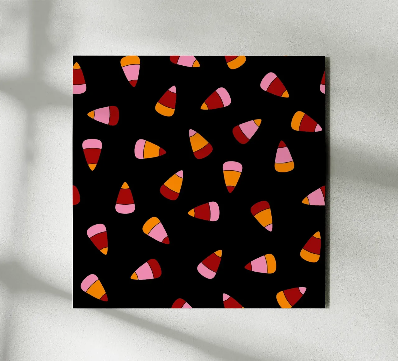 Retro candy corn pattern Halloween alluminio dibond da TijanaArtStudio88