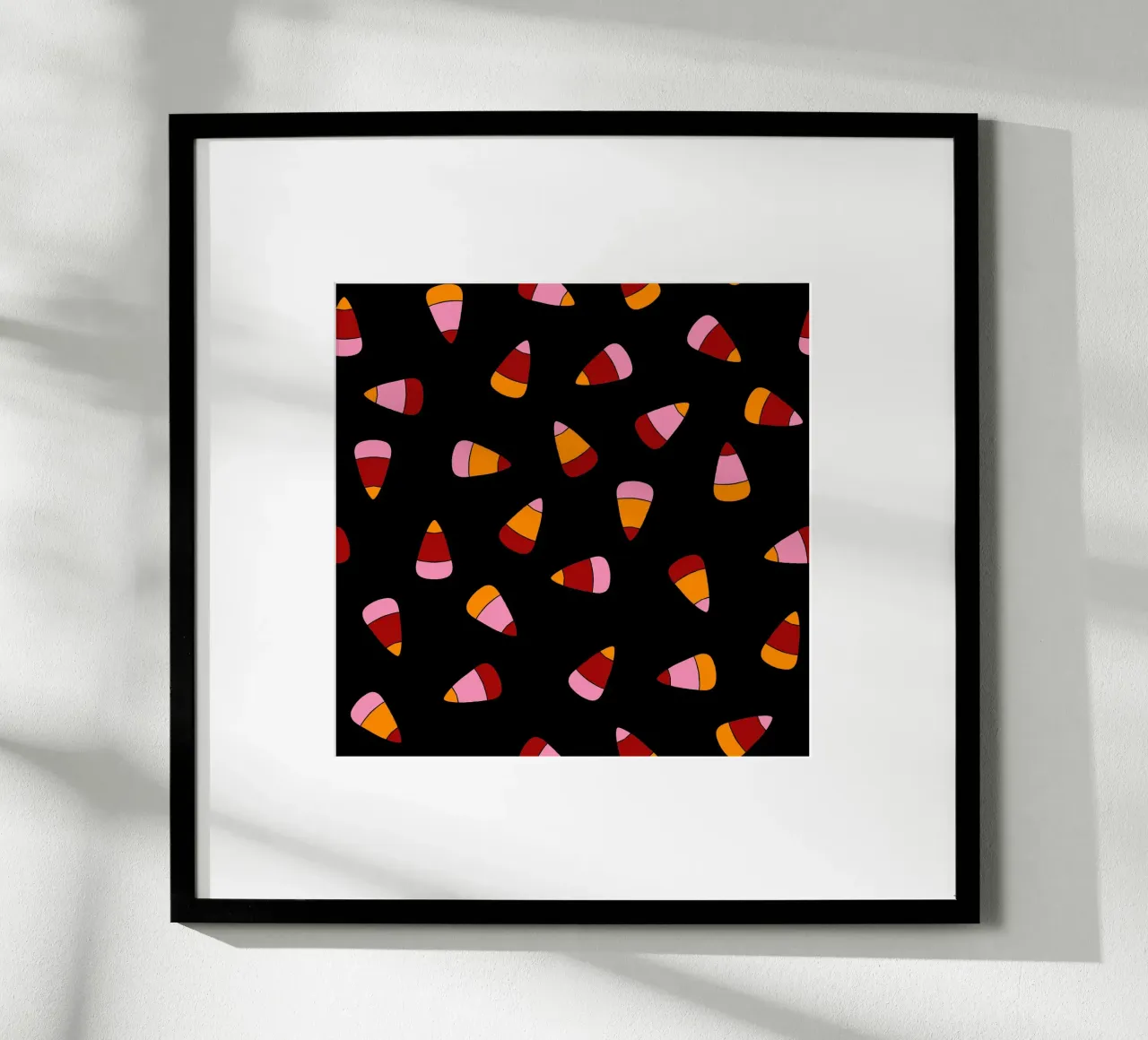 Retro candy corn pattern Halloween carta hahnemühle da TijanaArtStudio88