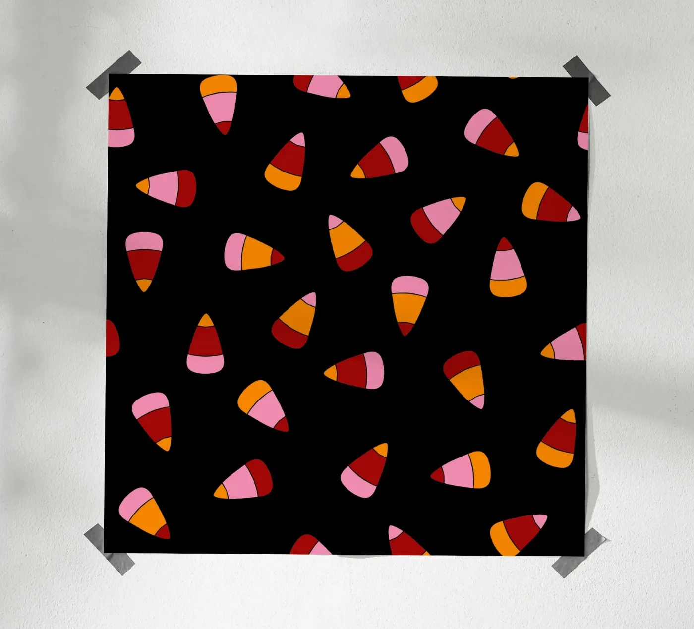 Retro candy corn pattern Halloween poster da TijanaArtStudio88