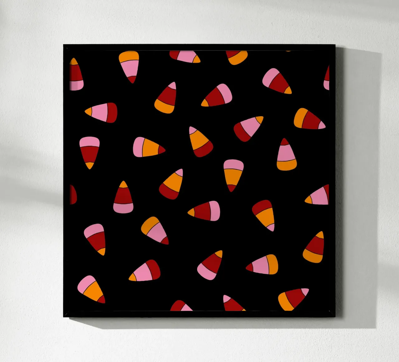 Retro candy corn pattern Halloween carta hahnemühle da TijanaArtStudio88