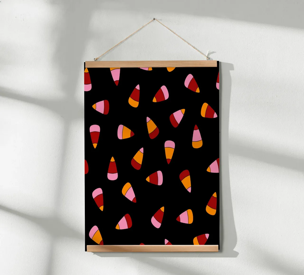 Retro candy corn pattern Halloween carta hahnemühle da TijanaArtStudio88