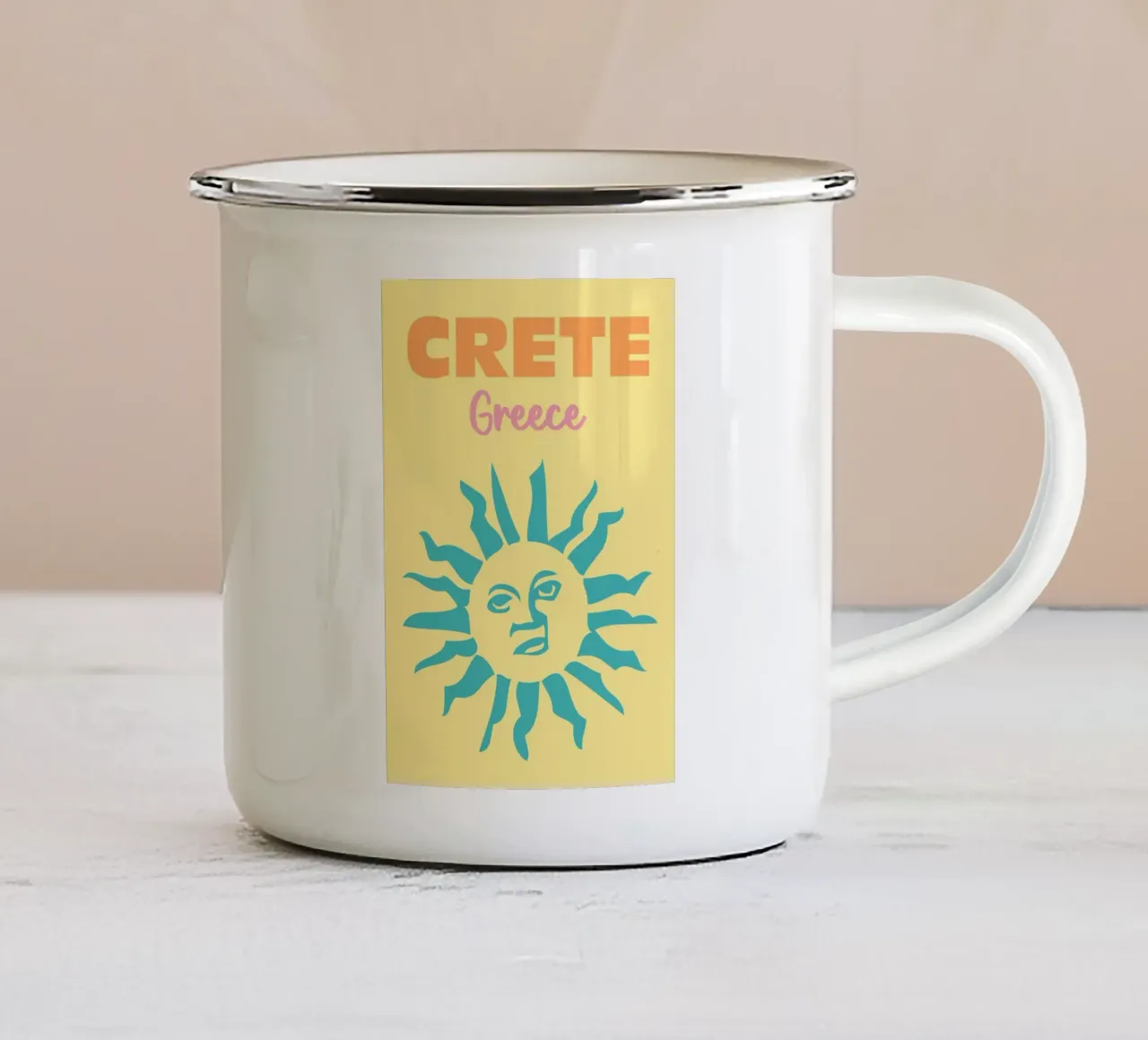 Creta, Grecia tazza in smalto da Art Fart