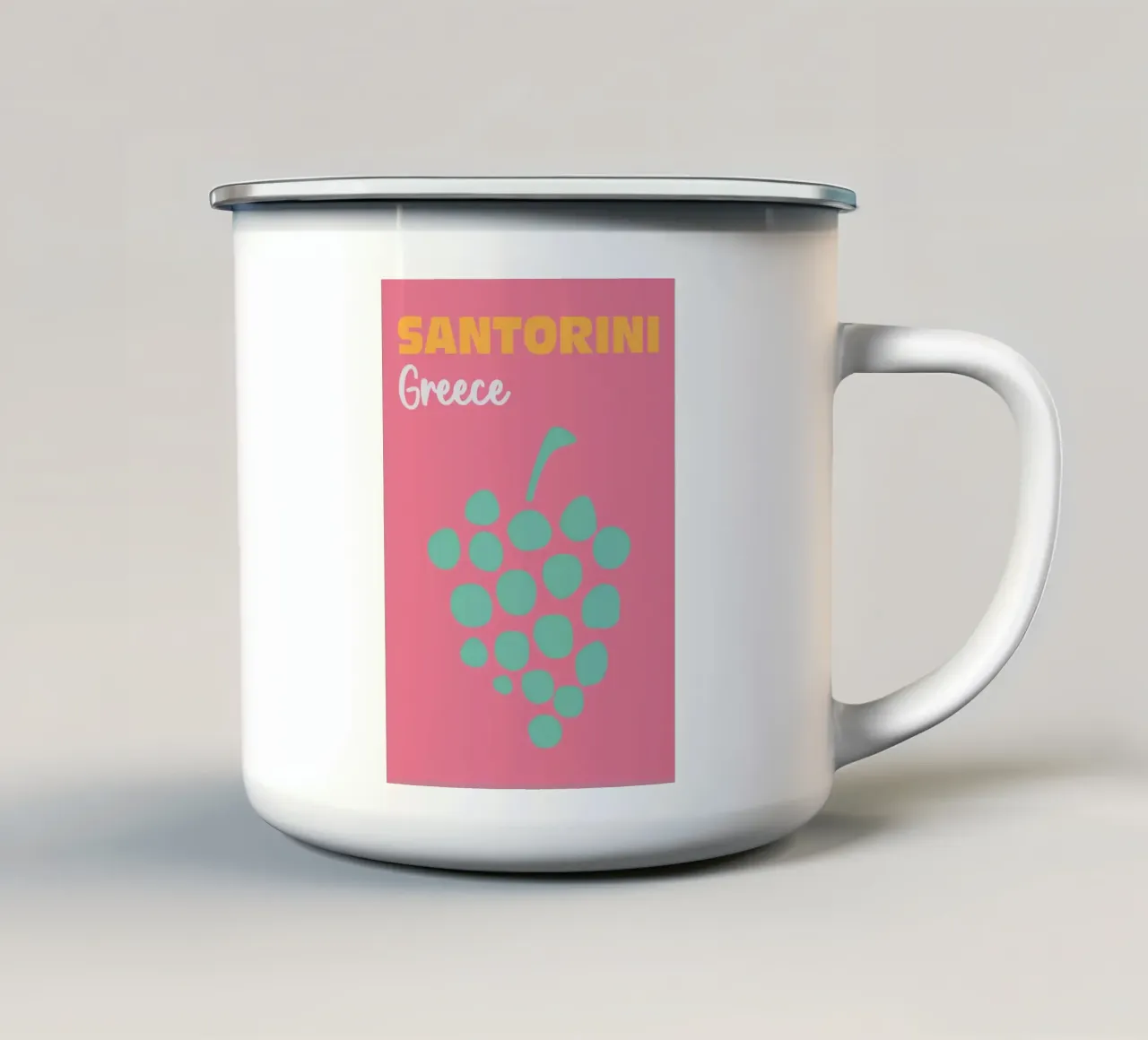 Santorin, Griechenland Emaille Tasse von Art Fart