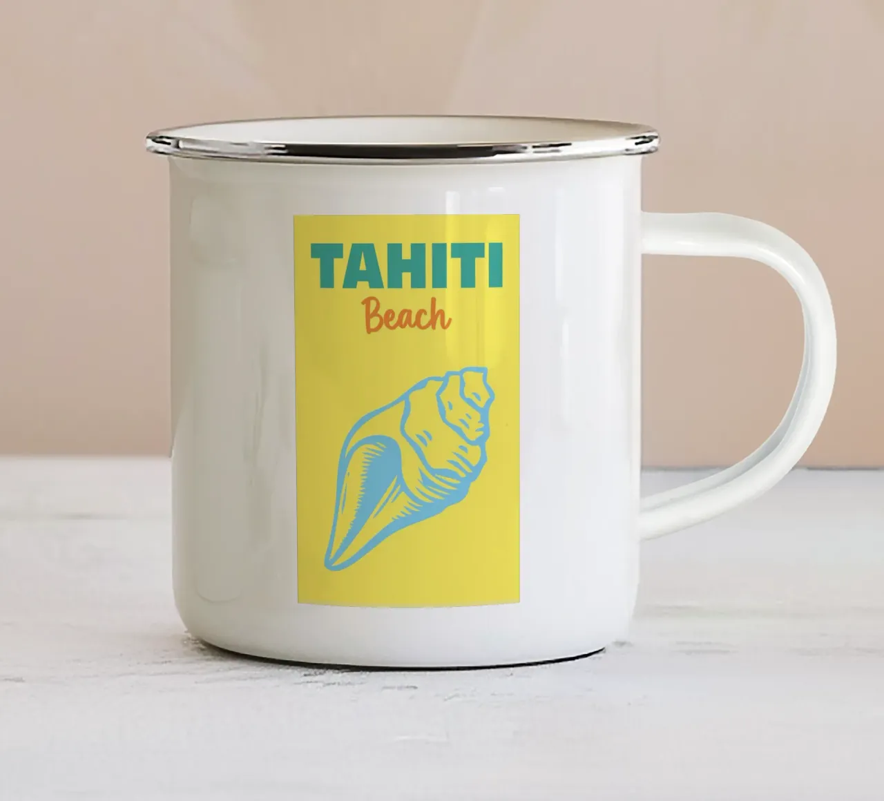 Spiaggia di Tahiti tazza in smalto da Art Fart