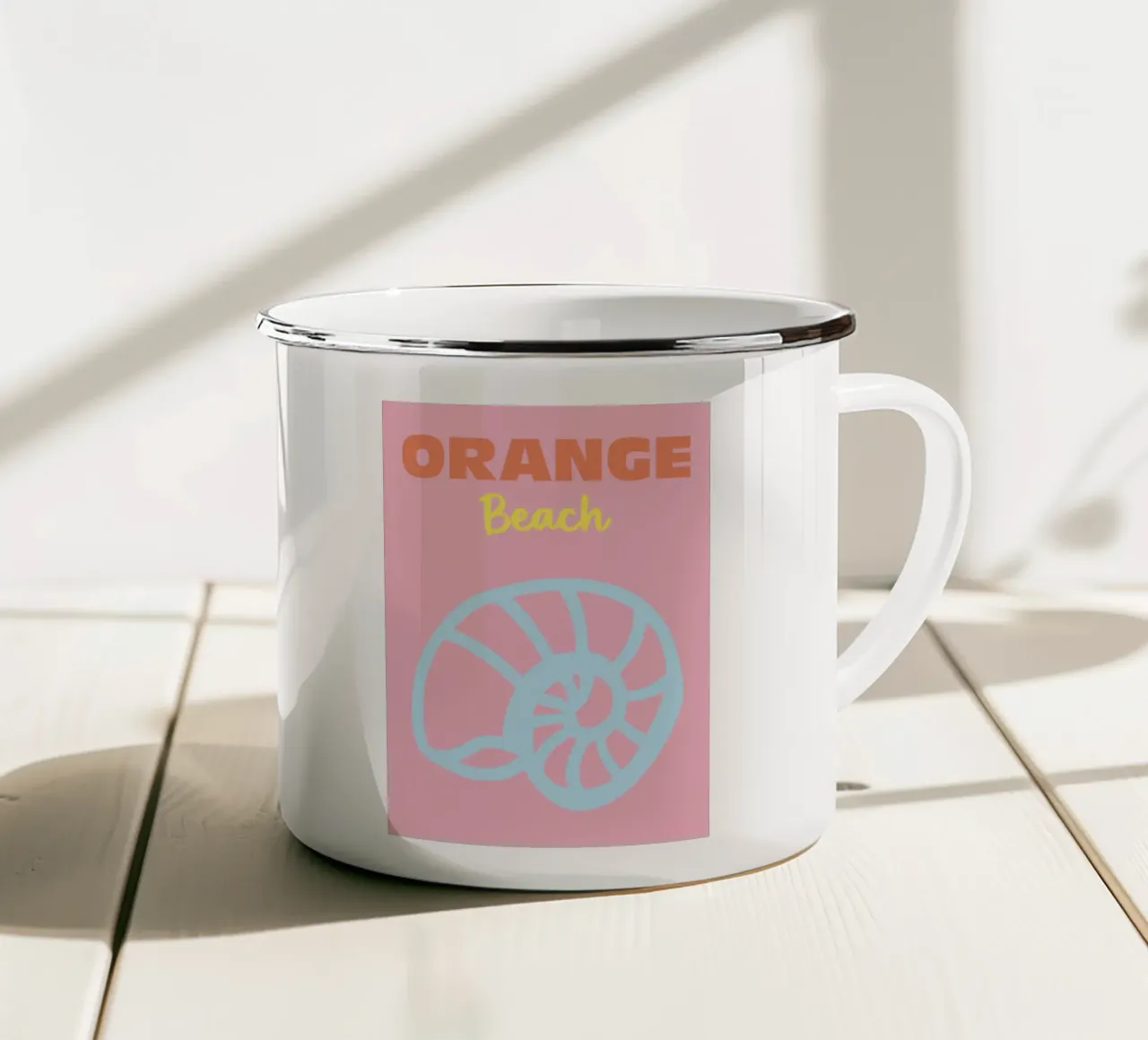 Orange Beach 01 tazza in smalto da Art Fart