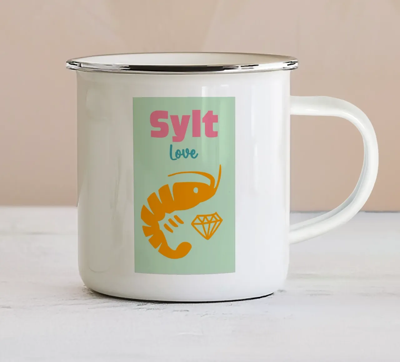 Amore a Sylt tazza in smalto da Art Fart
