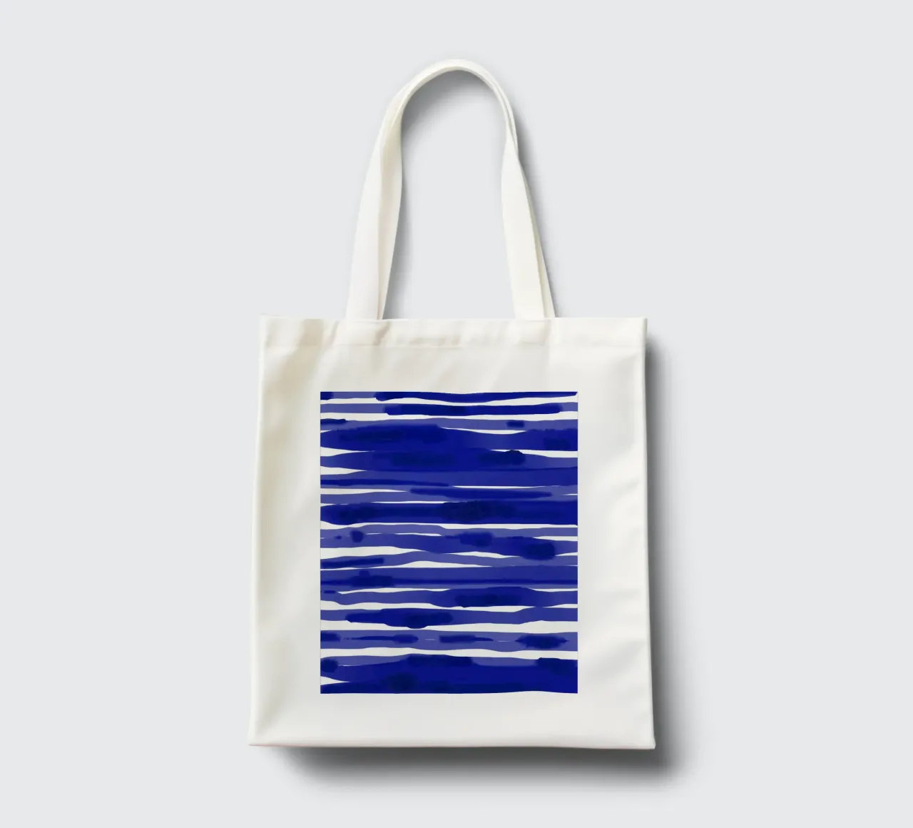Striscia blu acquerello borsa in juta da Kim Hubball Studio