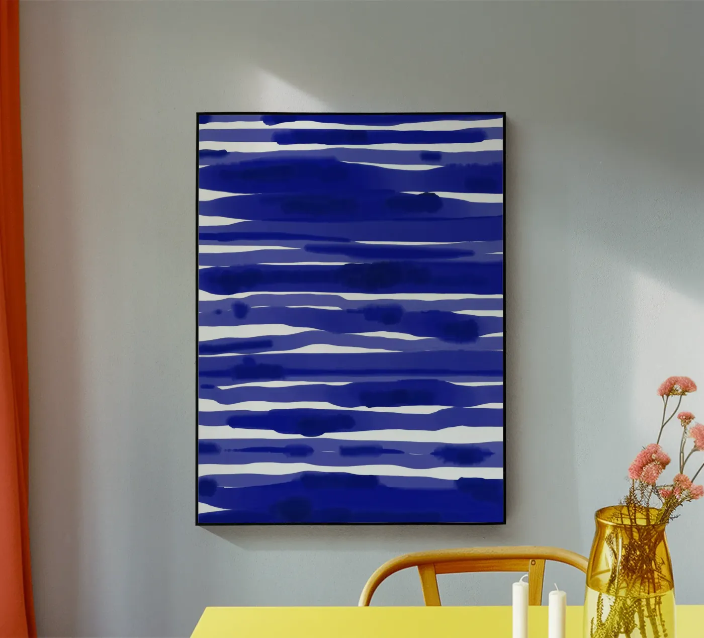 Striscia blu acquerello plexiglass da Kim Hubball Studio