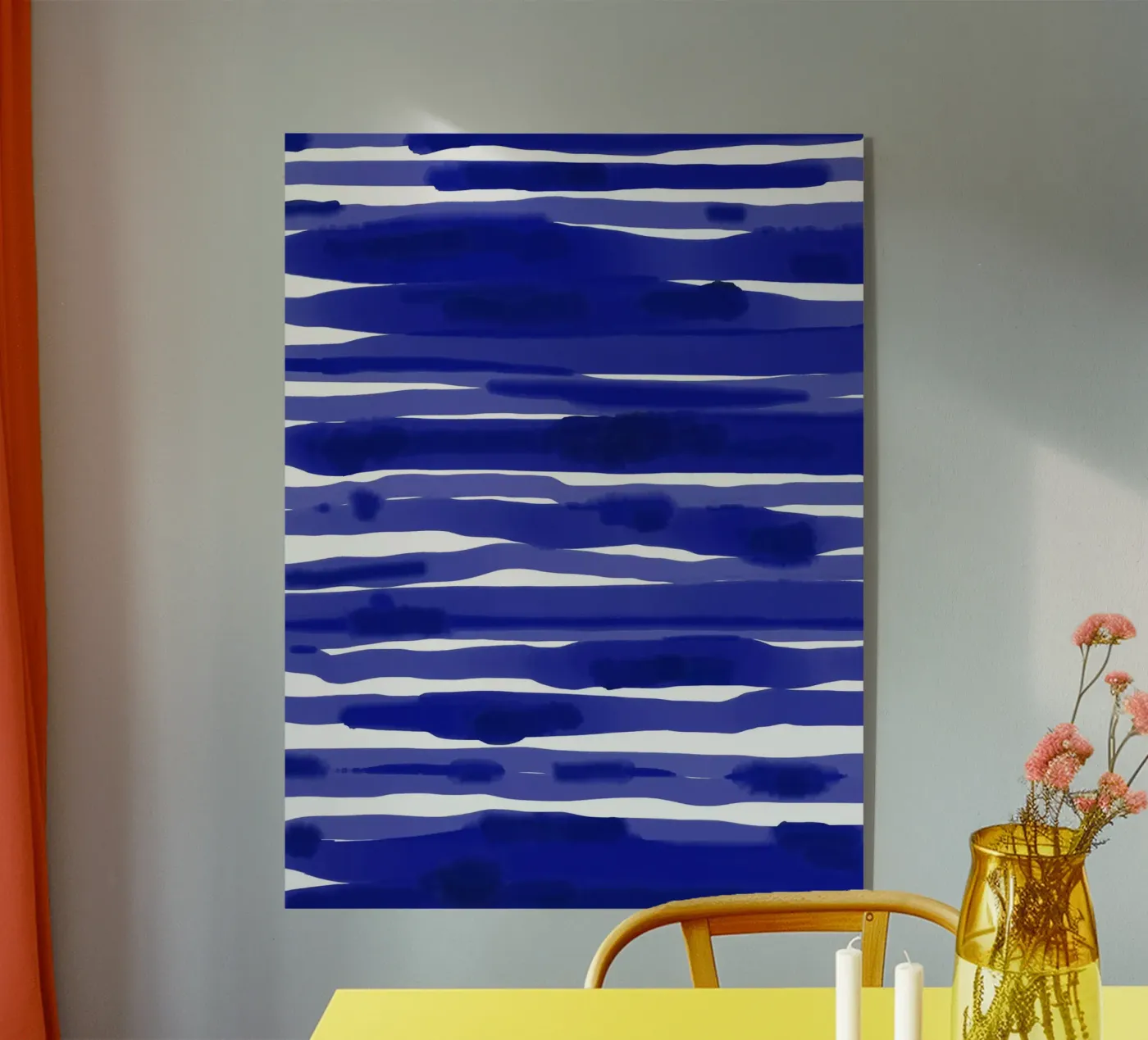 Striscia blu acquerello plexiglass da Kim Hubball Studio