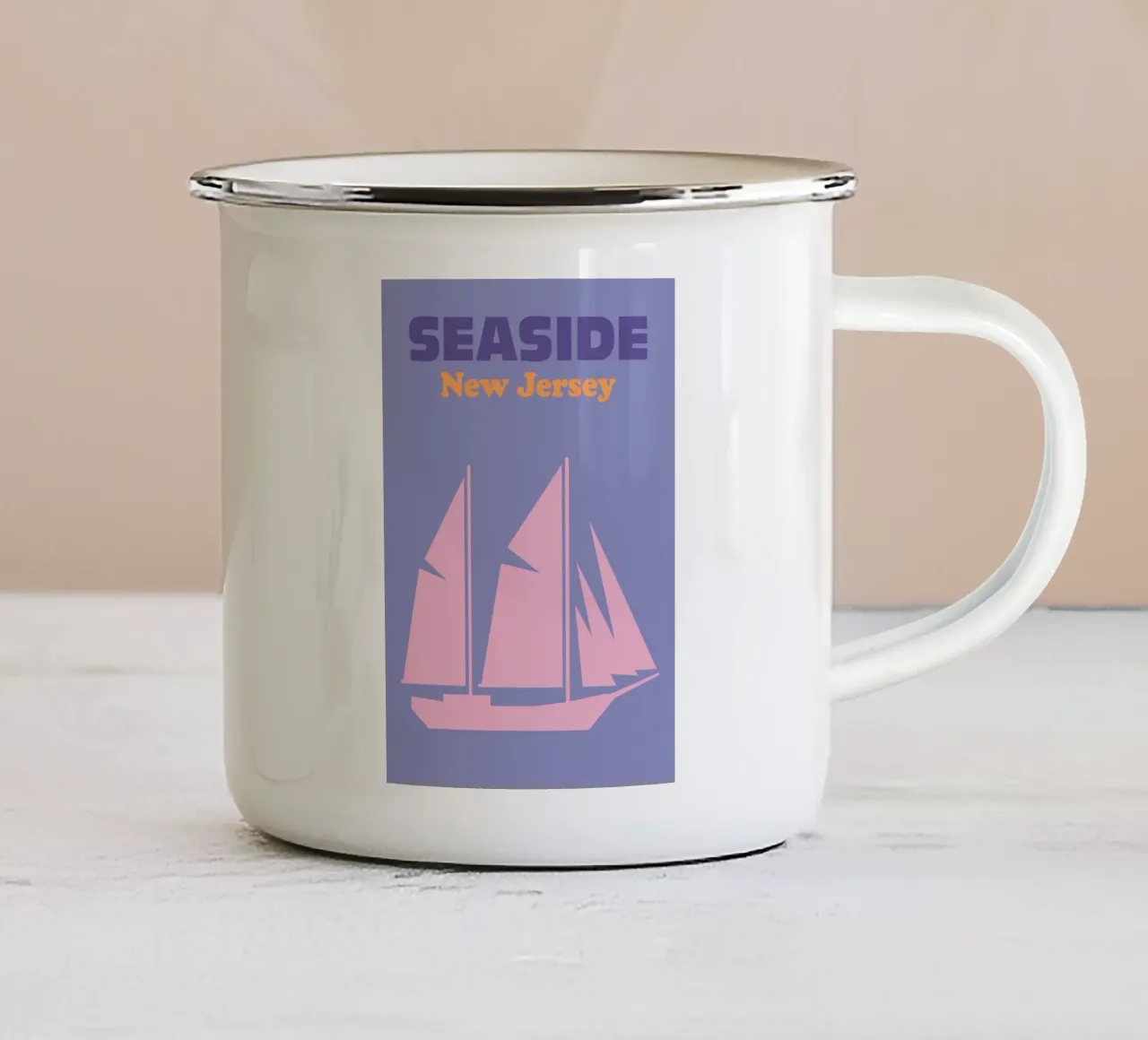 Seaside, New Jersey tazza in smalto da Art Fart