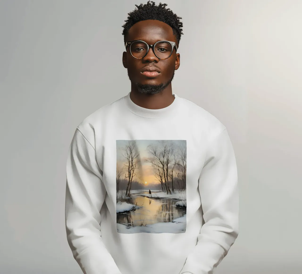 Winter Sonnenuntergang Landschaft Sweatshirt von Studio Vibe