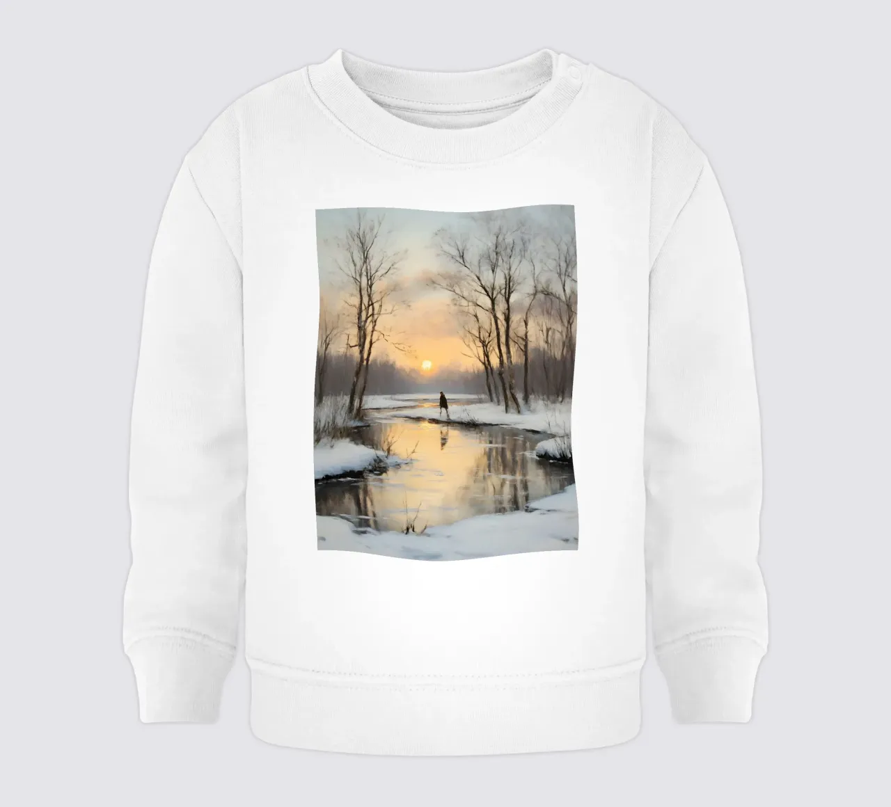 Paesaggio invernale al tramonto felpa neonato da Studio Vibe