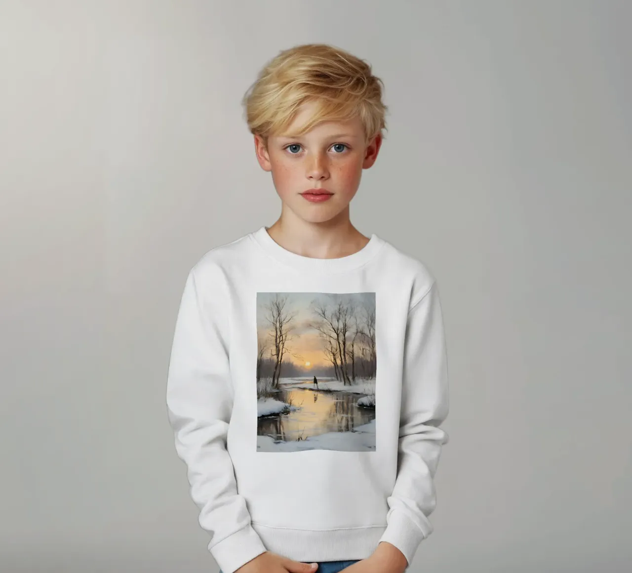 Paisaje de atardeceres invernales sudadera para niño de Studio Vibe