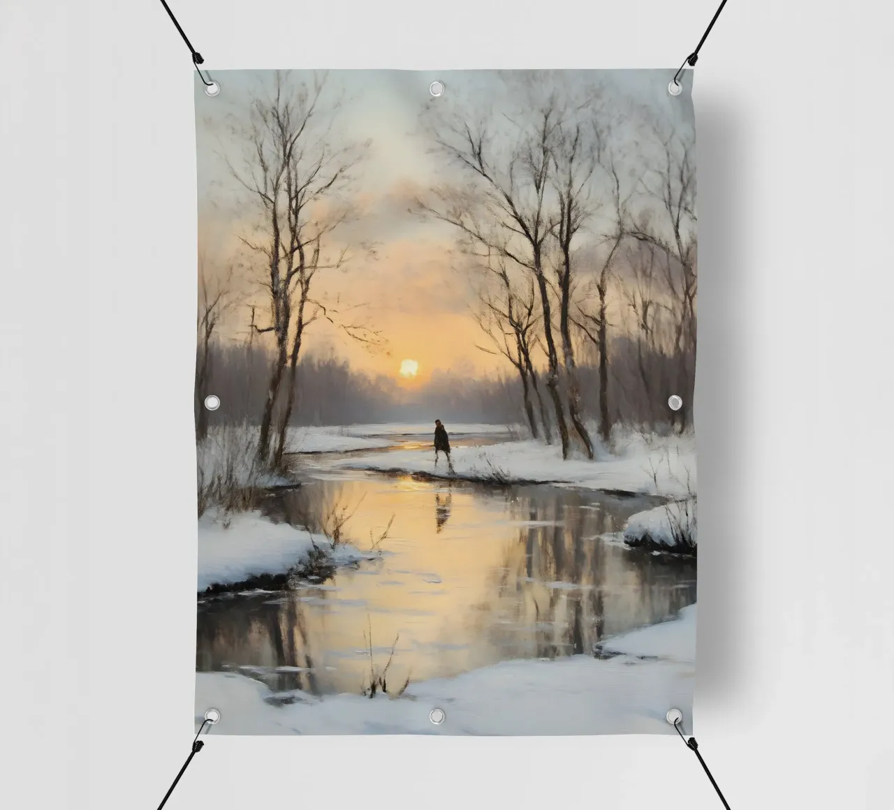 Paesaggio invernale al tramonto telo in pvc da Studio Vibe