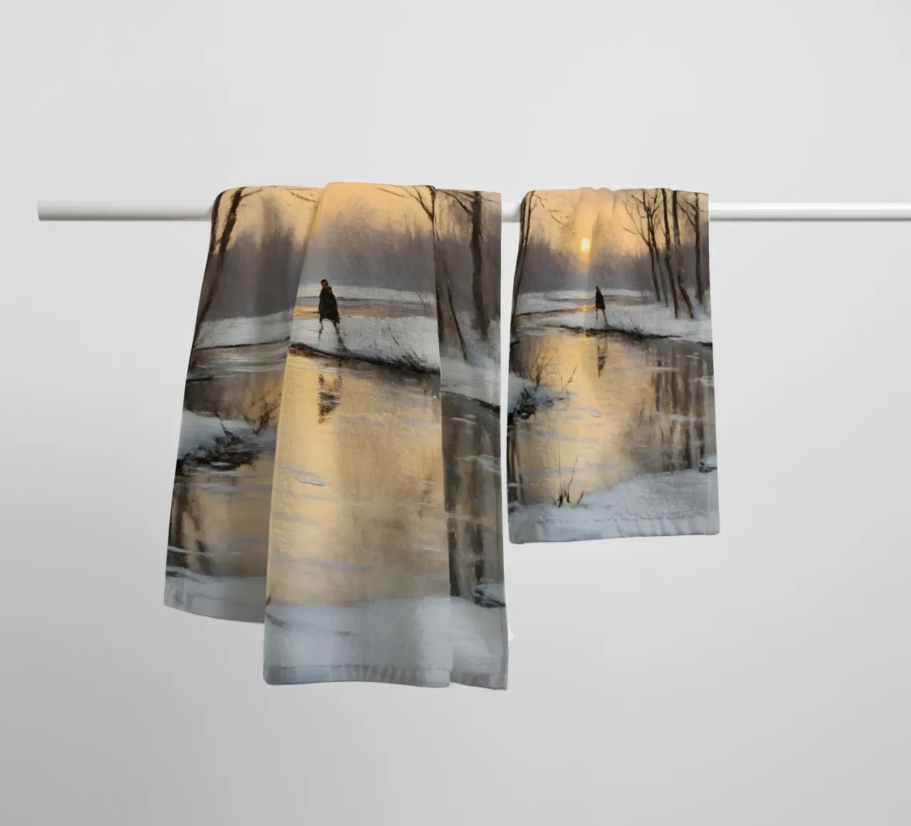 Paisaje de atardeceres invernales toalla de baño de Studio Vibe
