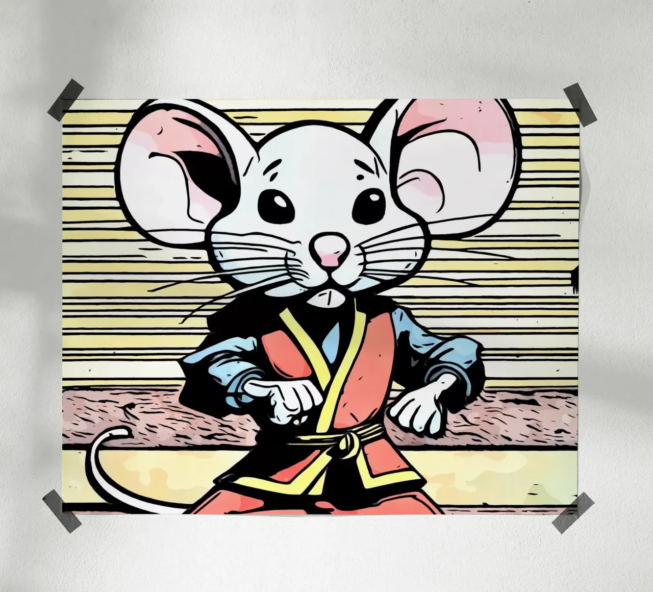 Animali Pop Art #6 poster con telaio in legno da ZAMART - PopArt