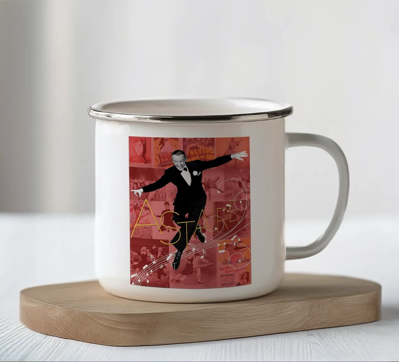 Fred Astaire collage portrait tazza in smalto da DesmondBates