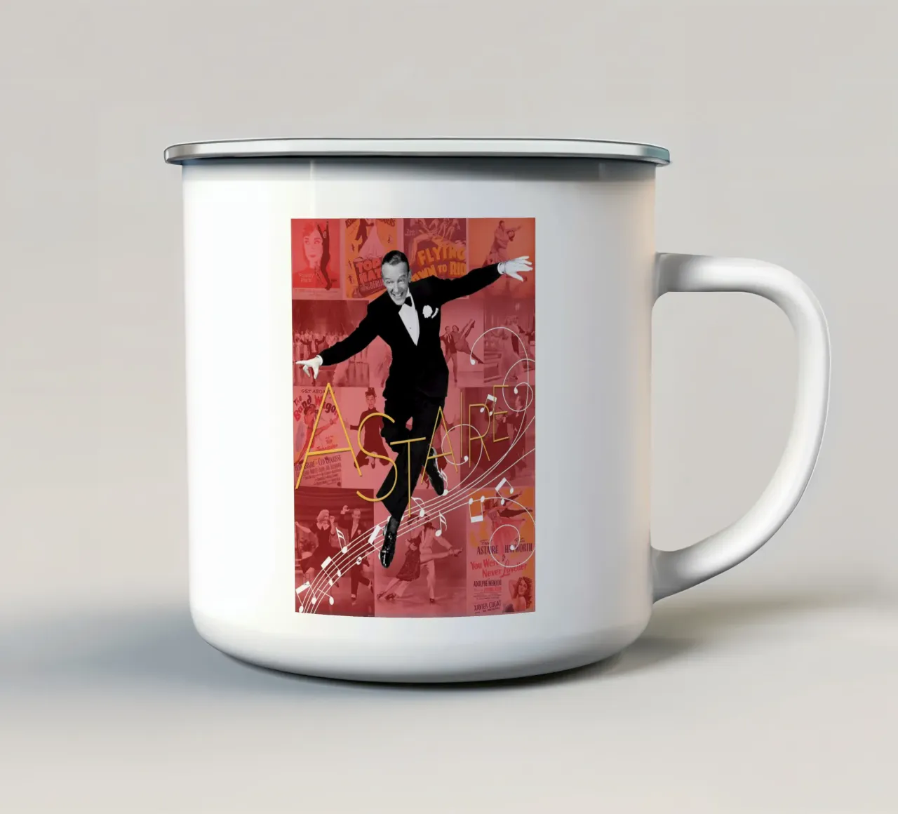 Fred Astaire collage portrait tazza in smalto da DesmondBates