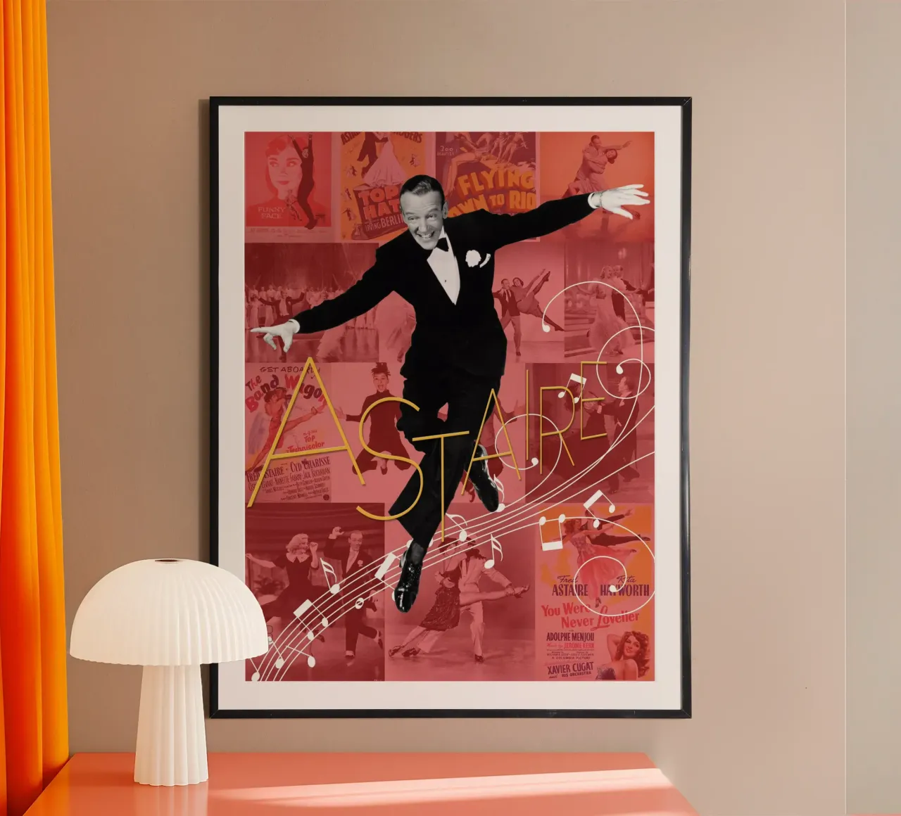 Fred Astaire collage portrait poster con telaio in legno da DesmondBates