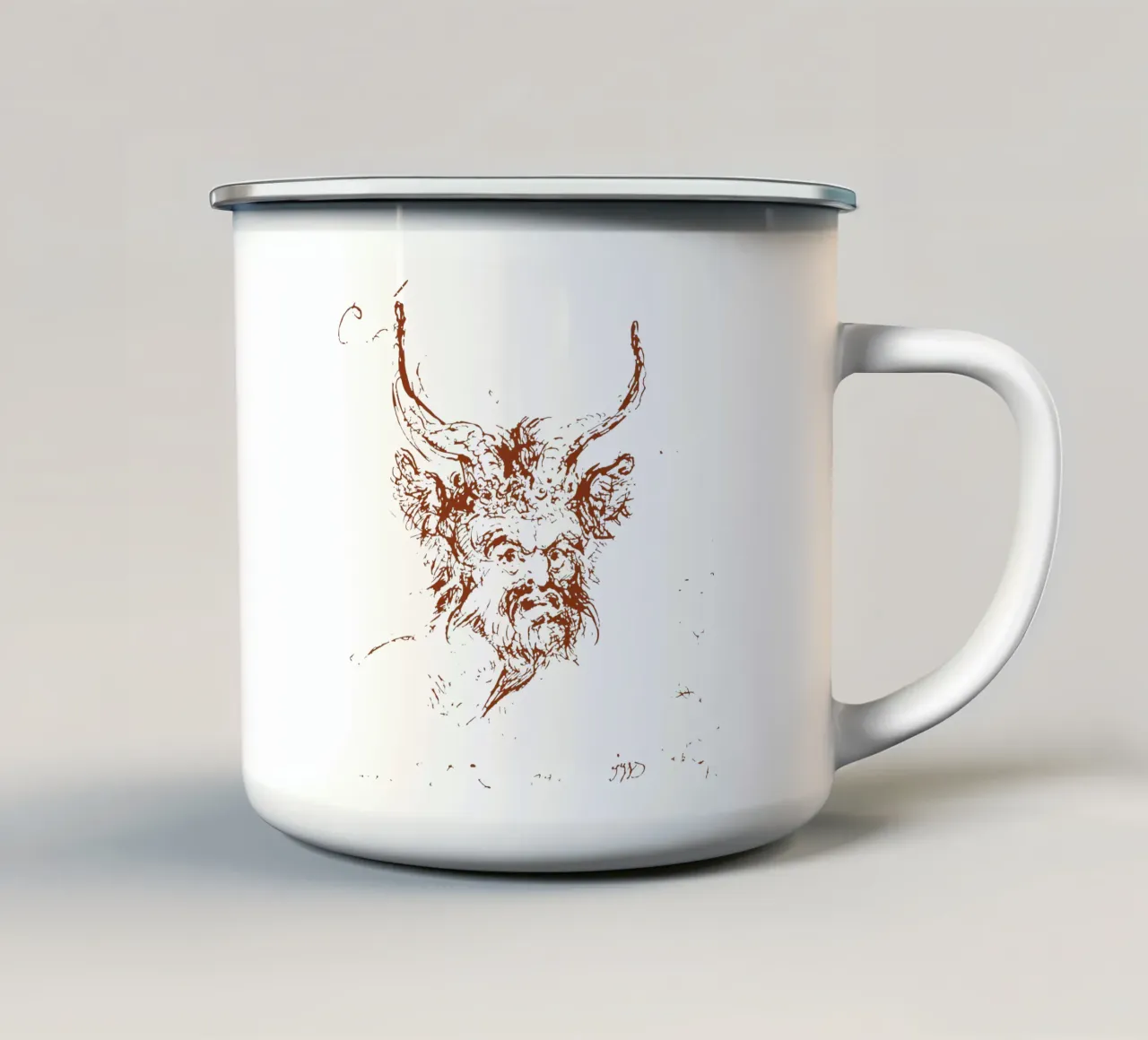 La testa di un satiro tazza in smalto da Doa Project