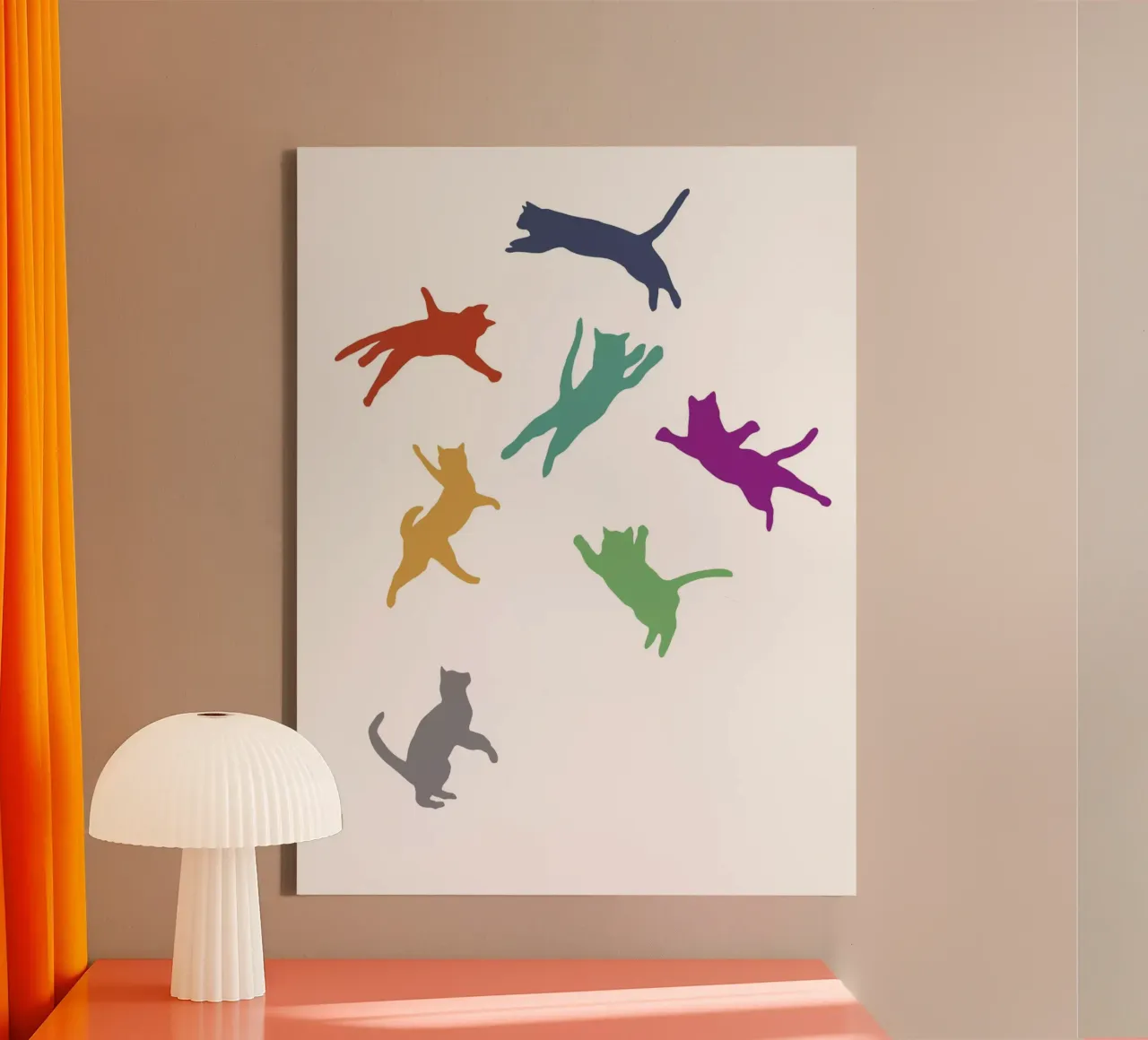 Vliegende katten Multi canvas met Baklijst van Kim Hubball Studio