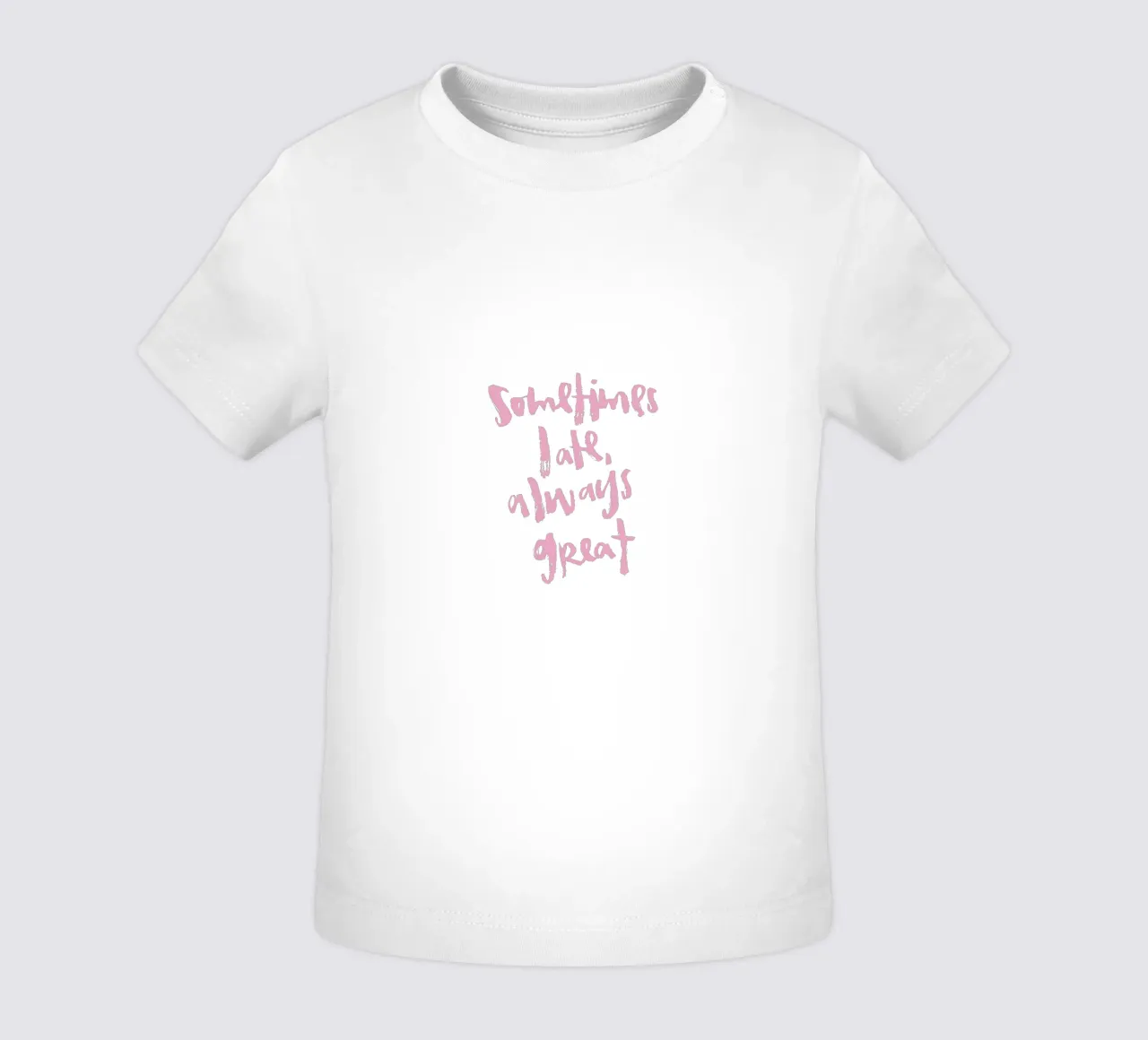 Sometimes late maglietta neonato da Brushmeetspaper