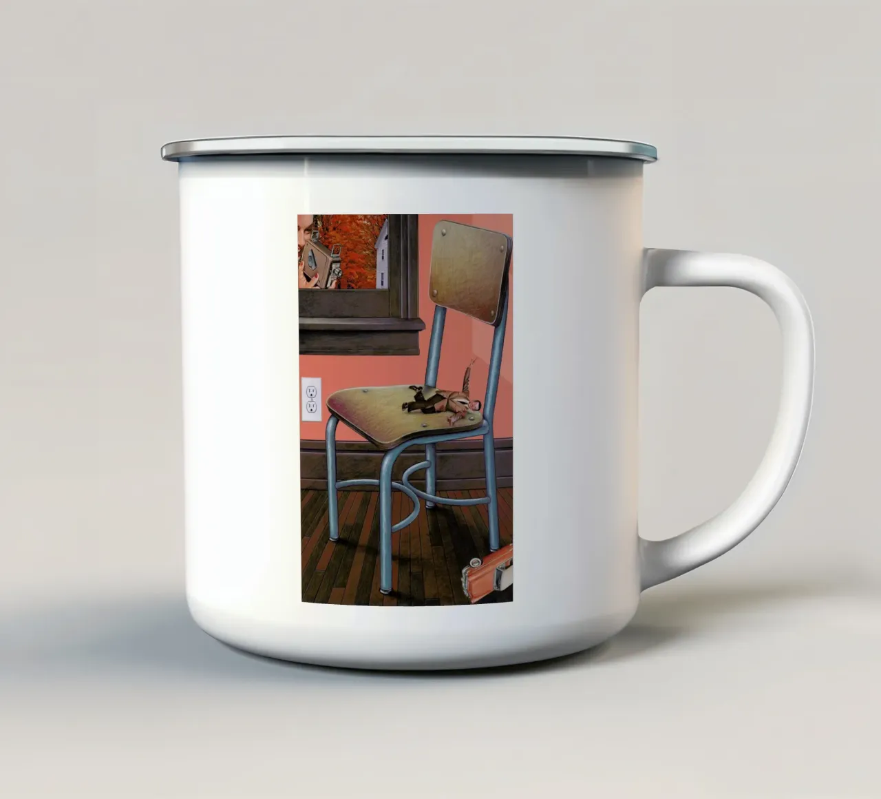 crash Emaille Tasse von Doug Smock