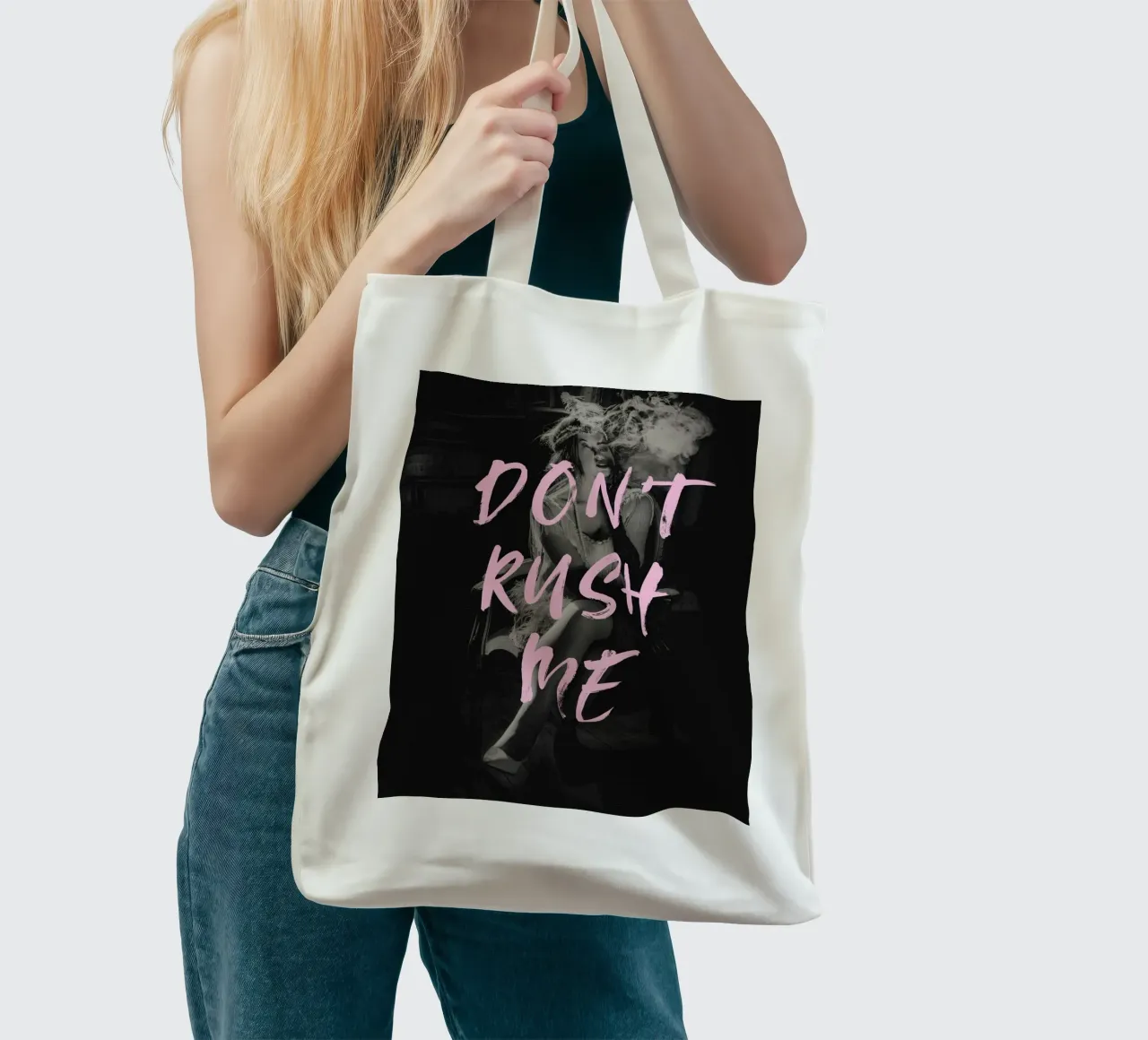 NON METTERMI FRETTA borsa in juta da ArtDesign by KBK
