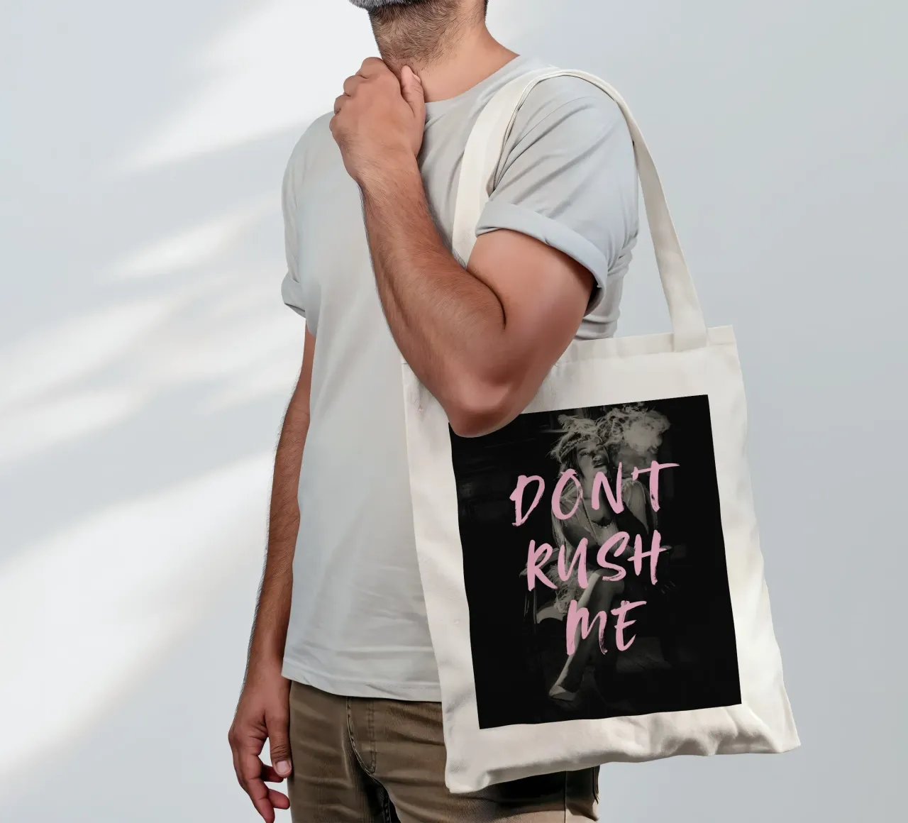NON METTERMI FRETTA borsa in juta da ArtDesign by KBK