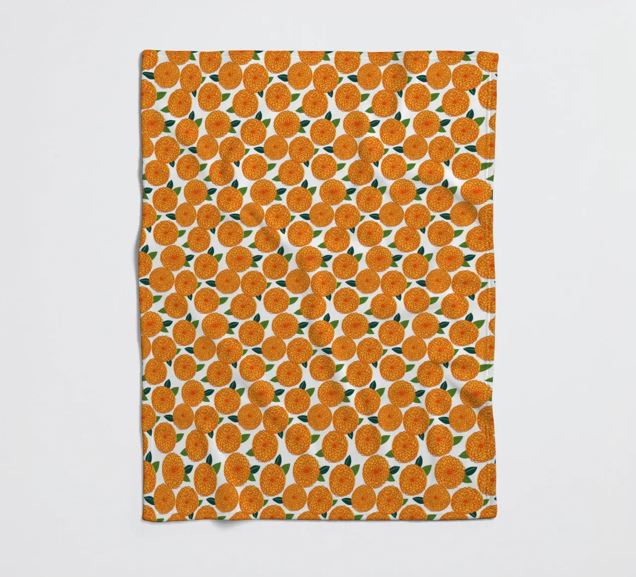 Retro dahlia flower pattern, 70s inspired fleece blanket by ms.Hey! textildesign