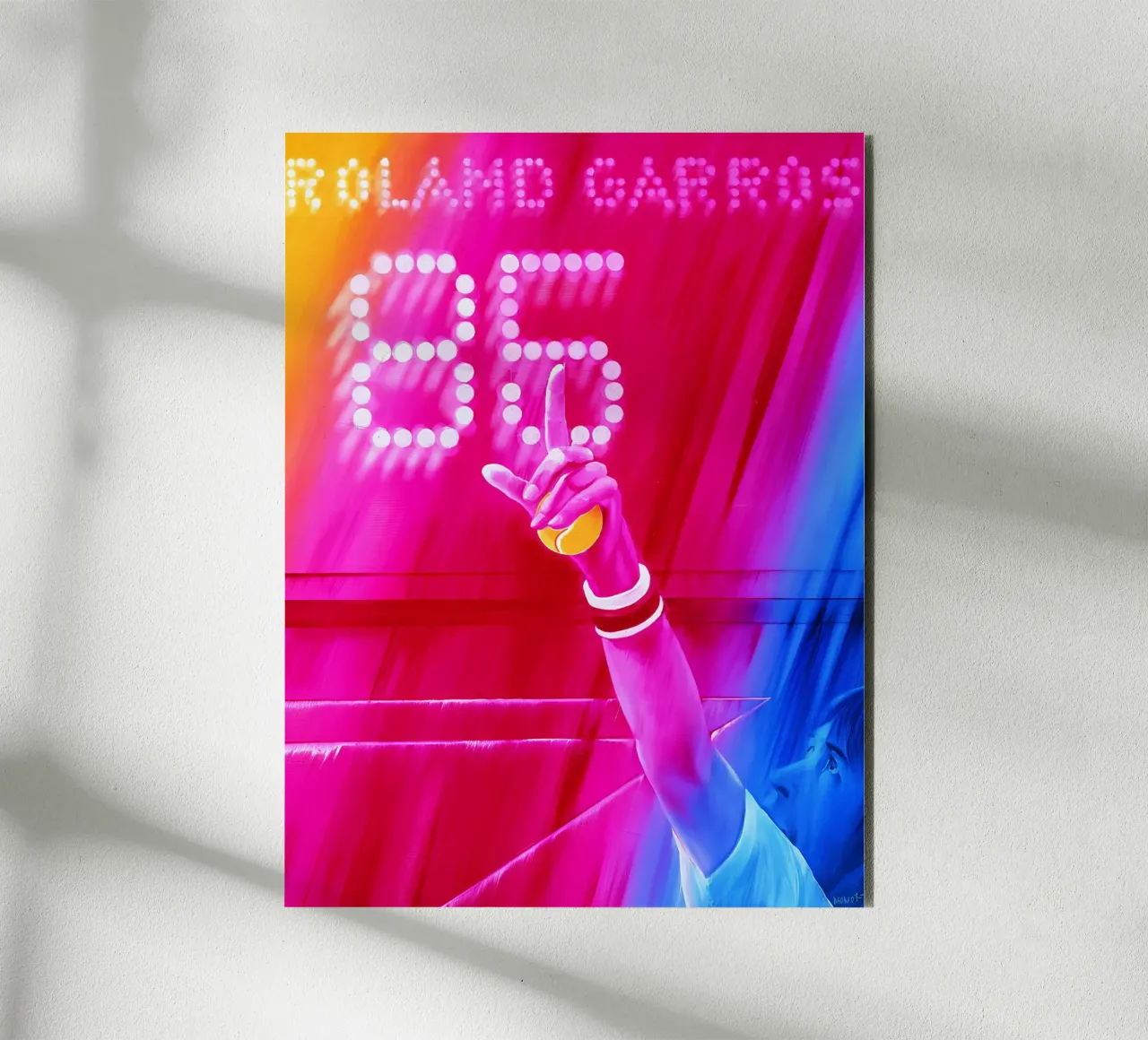 Jacques Monory Roland Garros 85 Pop Art Synthwave Poster alluminio dibond da postaprinta