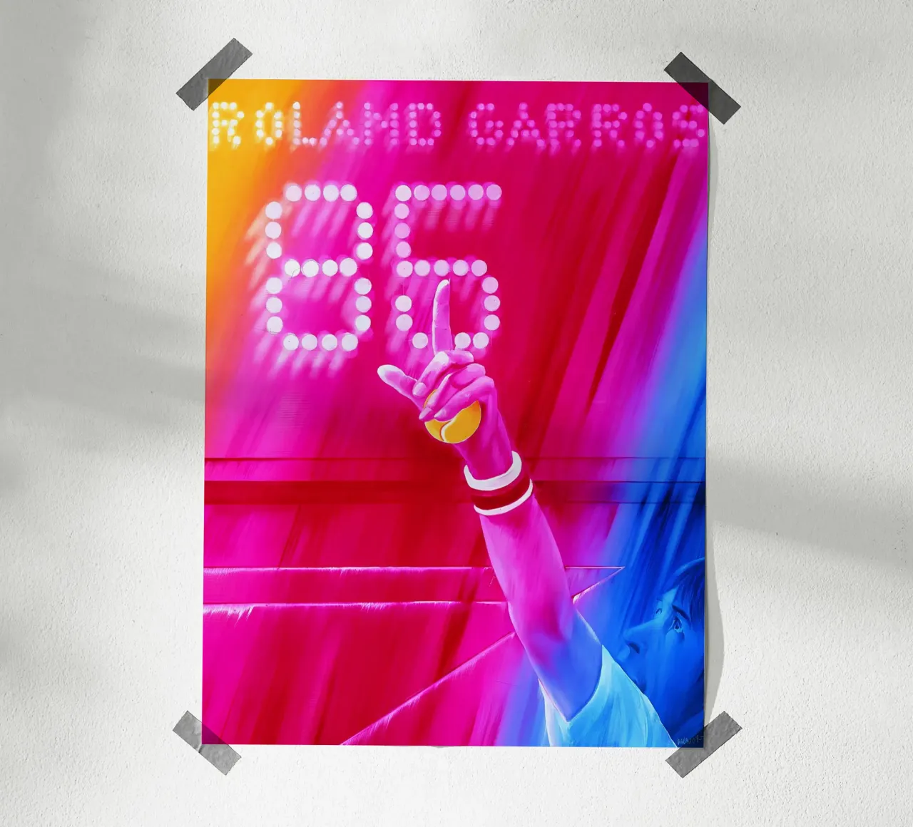 Jacques Monory Roland Garros 85 Pop Art Synthwave Poster carta hahnemühle da postaprinta