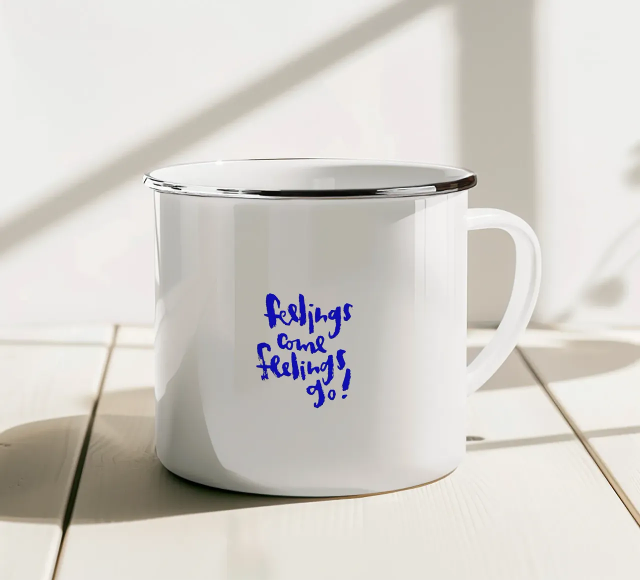 Feelings come tazza in smalto da Brushmeetspaper