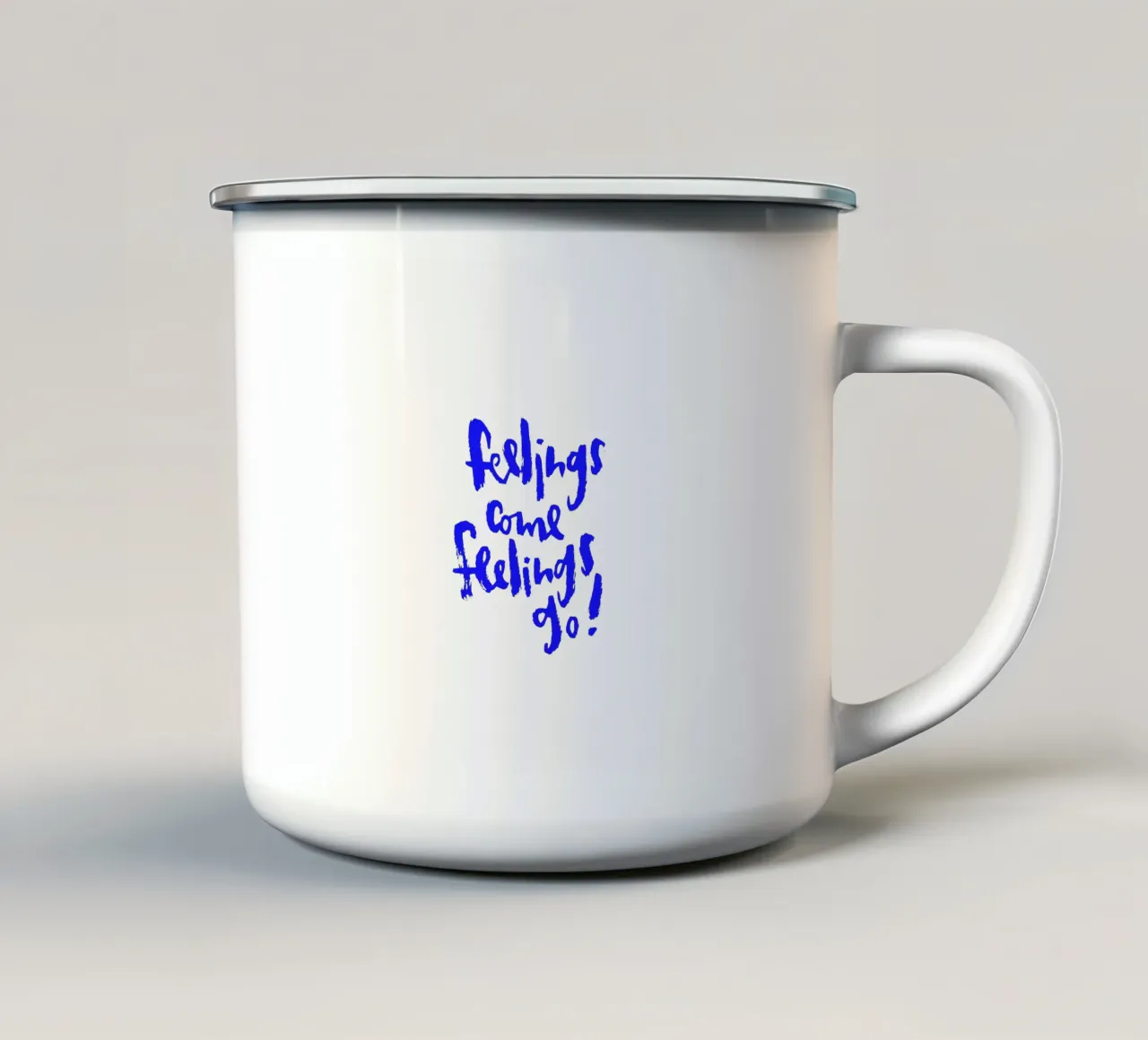 Feelings come tazza in smalto da Brushmeetspaper