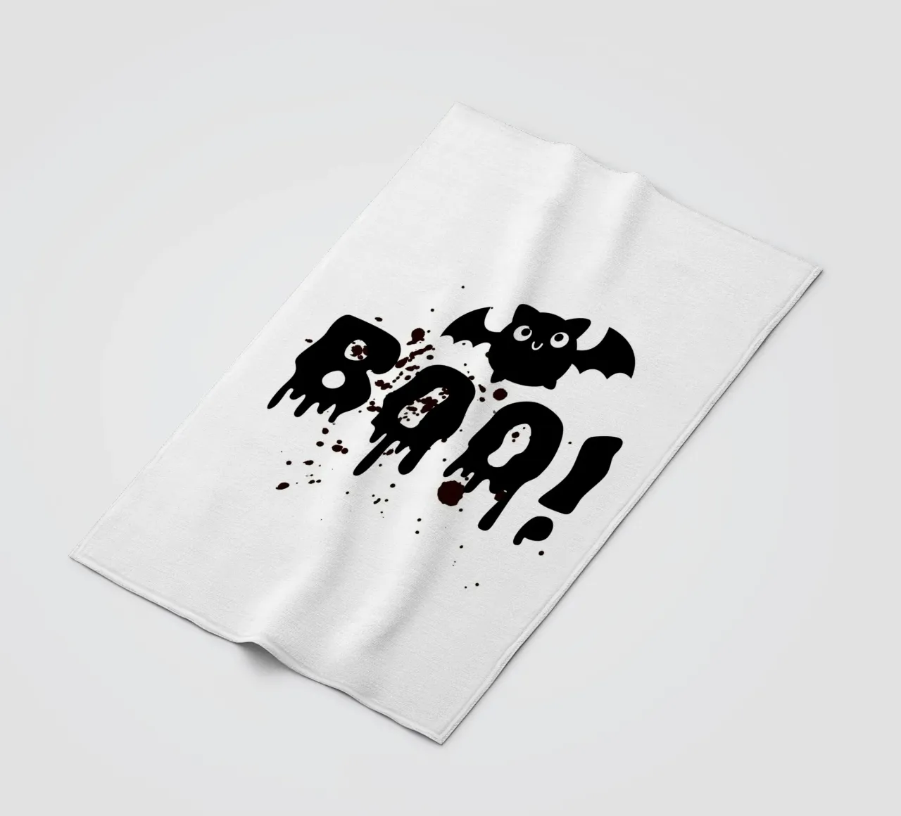 BOO! with field mouse fleece blanket by ArtDesign by KBK