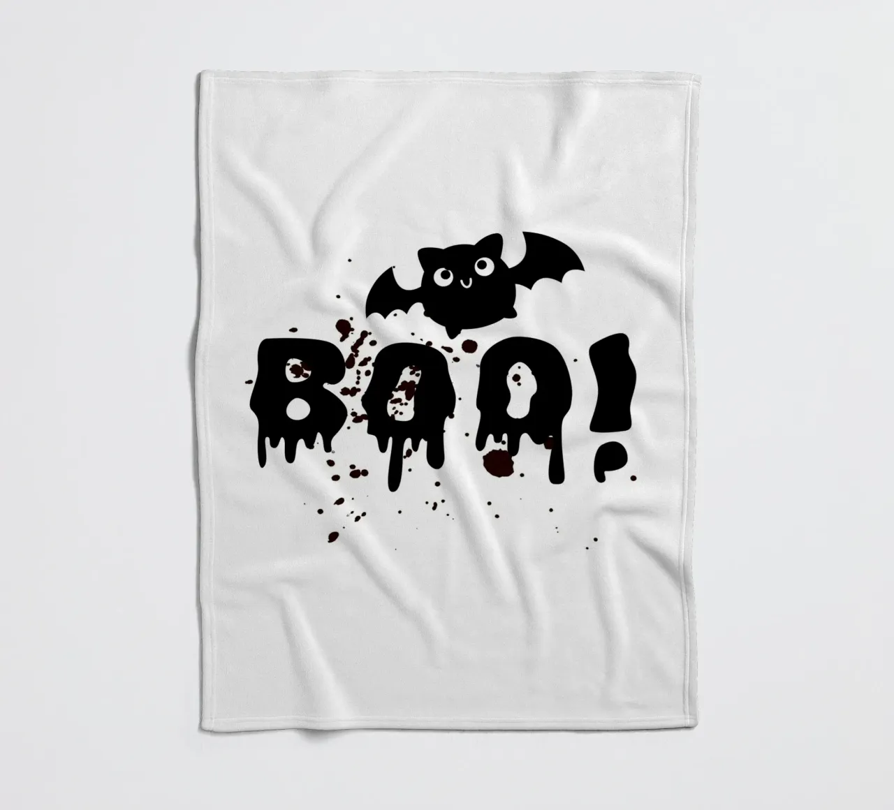 BOO! with field mouse fleece blanket by ArtDesign by KBK